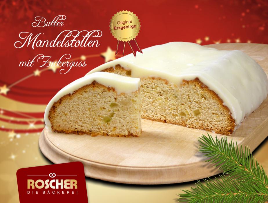 Buttermandelstollen mit Zuckerguss 1250g