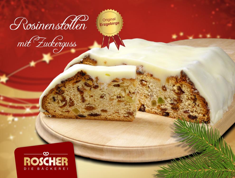 Rosinenstollen mit Zuckerguss 1250g 