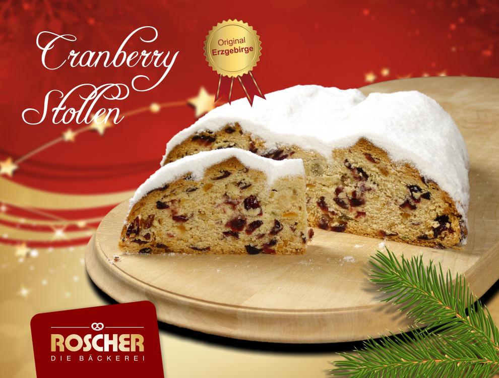 Cranberrystollen mit Dekorpuder 760g 